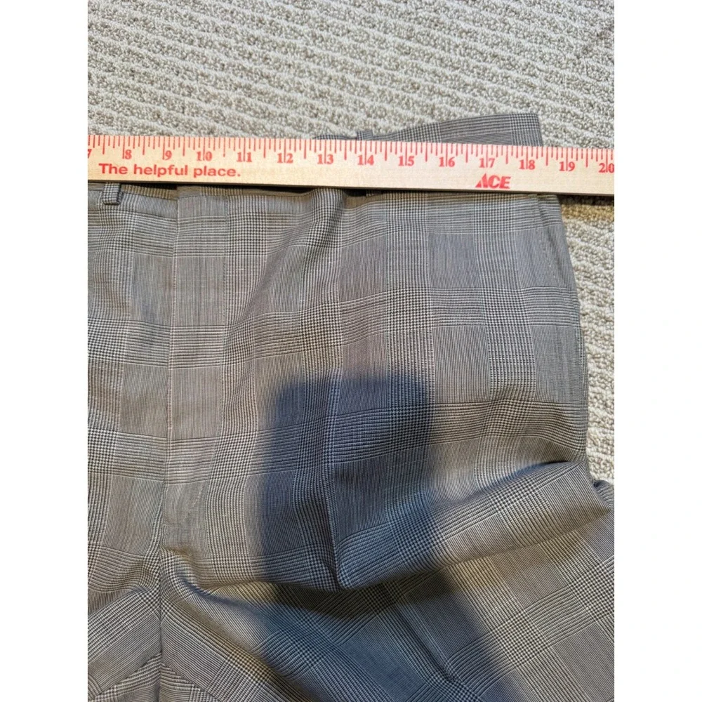 Hickey Freeman Barneys New York Wool‎ Silk Suit 2 Pc Gray Glen Plaid 44R Custom